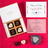Wedding Invitations - 4 Chocolate Box - Alternate  Printed Chocolates (Minimum 10 Boxes)