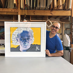 Clemente Soto Velez Silkscreen by artist Miguel Trelles framed at Frames and Stretchers