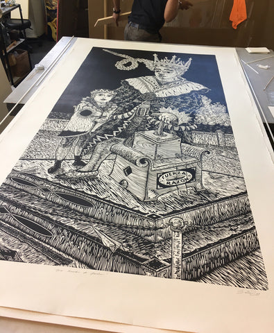 woodblock dreams: Working With Large Paper