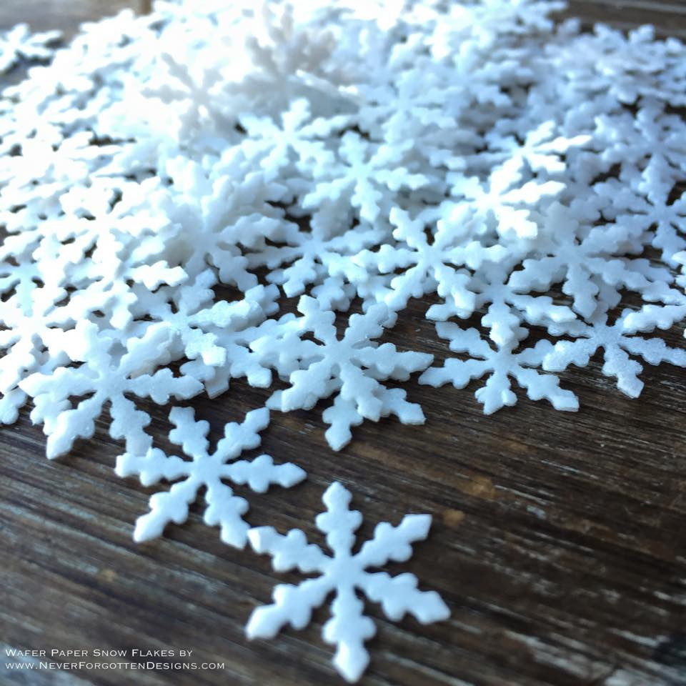 Sunjoy Tech 30Pcs/Set Glitter Snowflake Cake Decor, Christmas