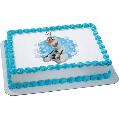 OLAF FROZEN EDIBLE ROUND PERSONALISED BIRTHDAY CAKE TOPPER