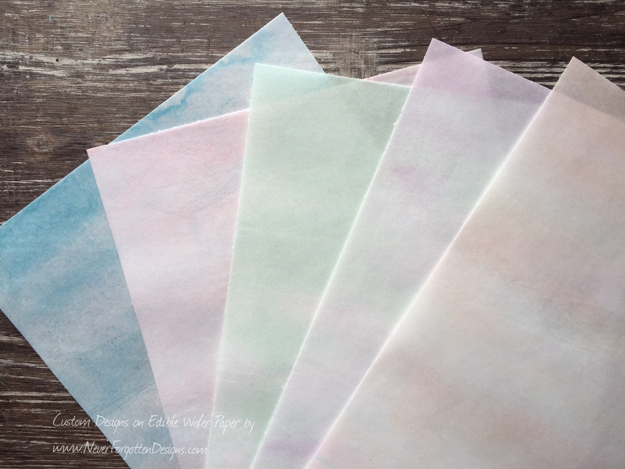 Pastel Watercolor Edible Cake Decoration Wrap