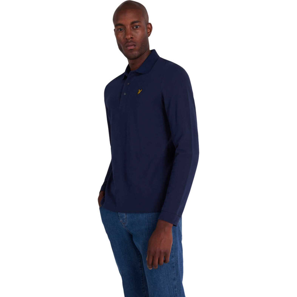 Lyle & Scott Long Sleeve Polo Shirt Navy