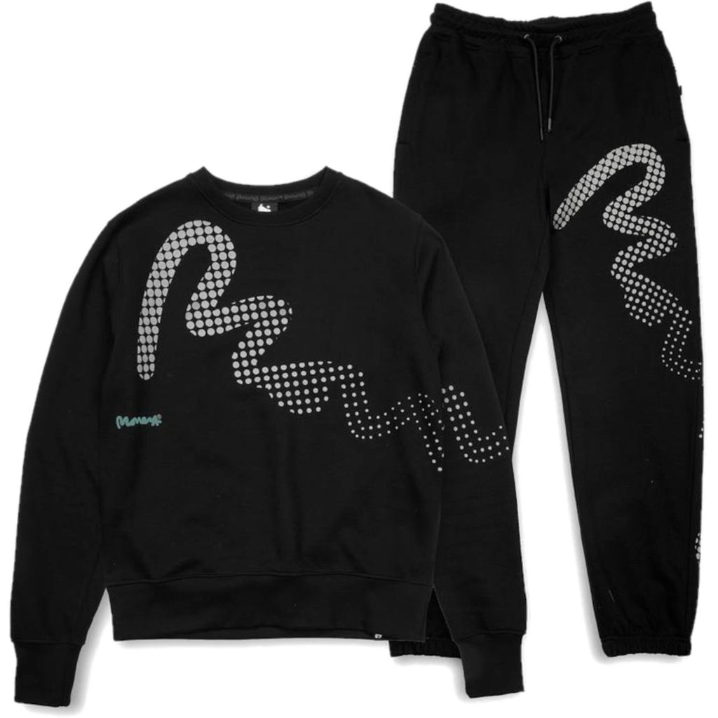 Money Reflec Sig Dot Crew Tracksuit Black