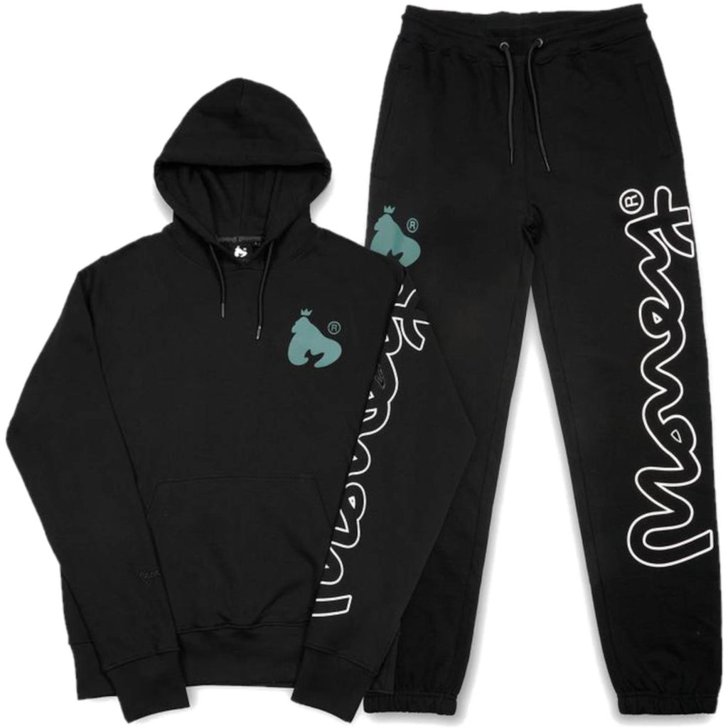 Money Sig Line Fleece Hooded Tracksuit Black