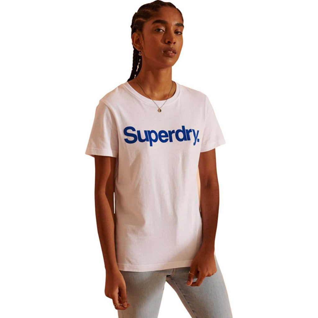 Superdry Core Logo Flock T-Shirt Optic