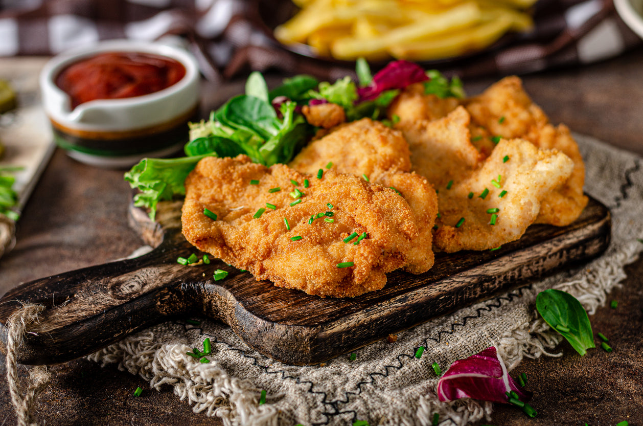 Das perfekte panierte Schnitzel mit Kochschein