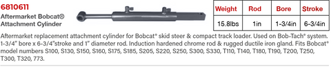 Bobcat Attachment Cylinder 6810611 Aftermarket