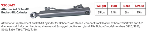 7208419 Bobcat Bucket Tilt Cylinder