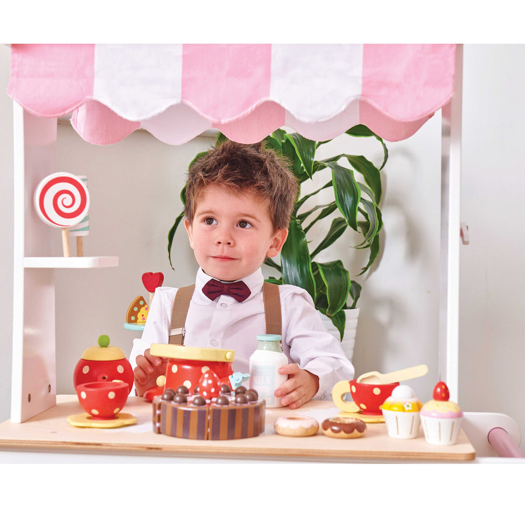 wooden tea trolley toy