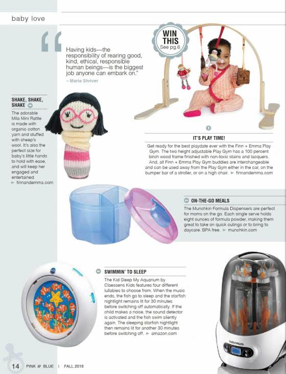 pink&blue magazine organic baby toys clothing gifts