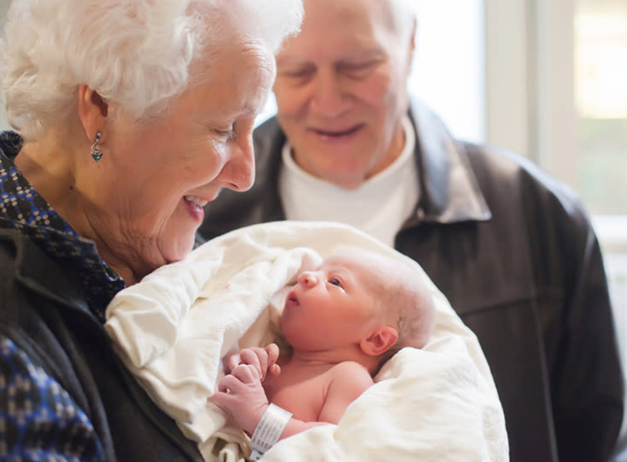 baby with grand parent