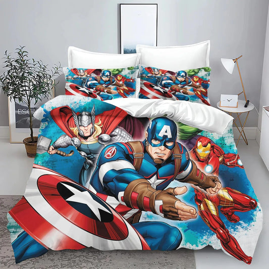 Housse de Couette Avengers - Captain America Thor et Iron Man