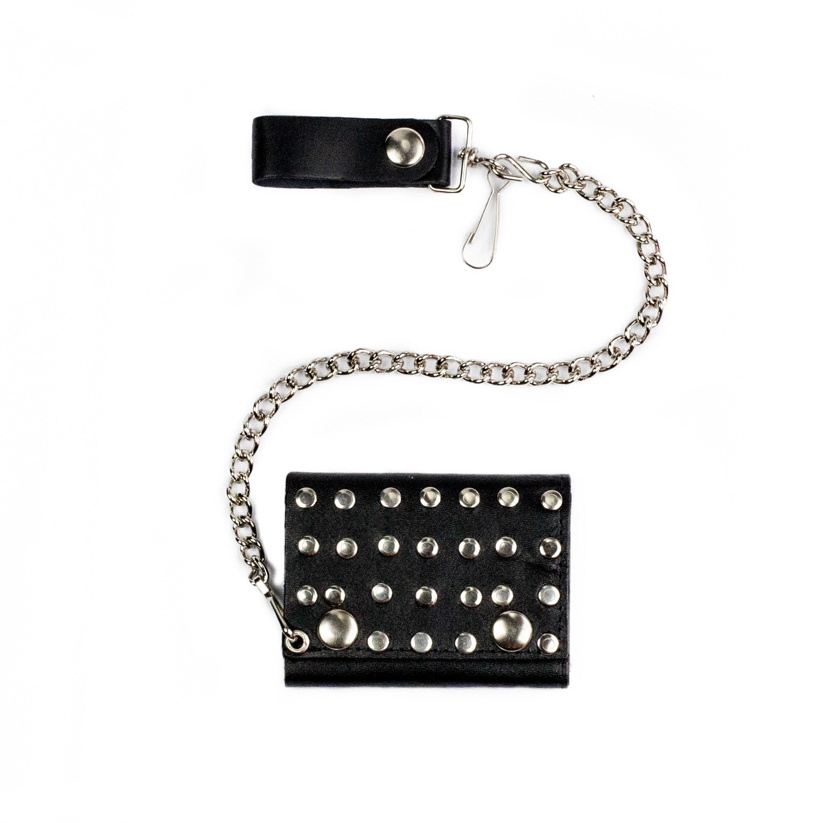 TC304R  Studded Tri-Fold Wallet w/ Chain