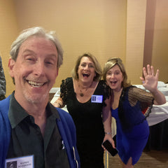 Randy Kerdoon, Nancy Rouse, Kelli Parisian at 50 year high school reunion, Kelli is waving