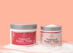 two jars of Parisians Pure Indulgence Sugared Butter Whip Body Polish