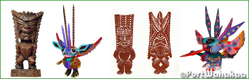 Tiki versus Alebrije Oaxaca Port Wahakaa Mexico Good And Evil