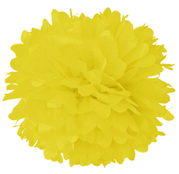 14" Yellow Tissue Poms