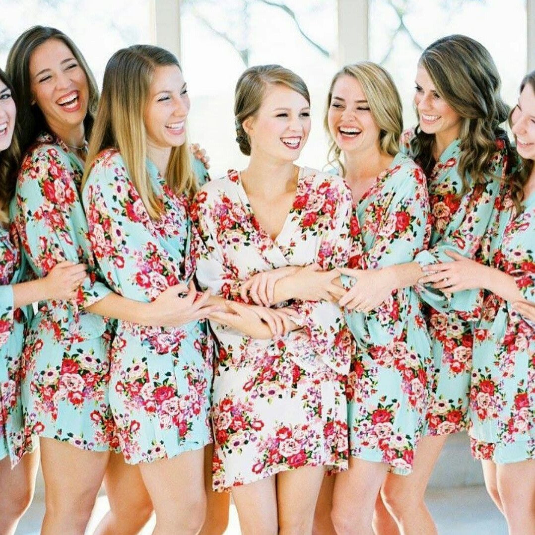 floral bridesmaid robe