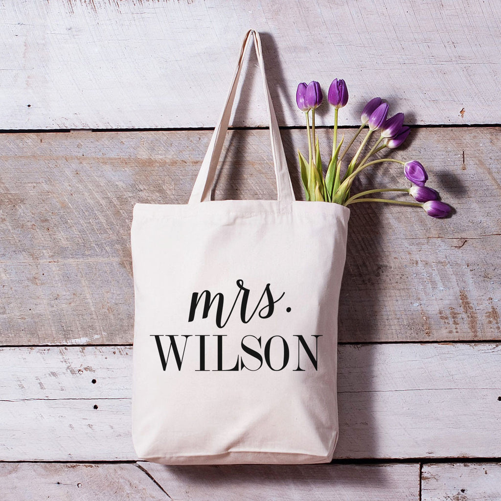 Personalized Mrs Tote Bag - Wedding Bags