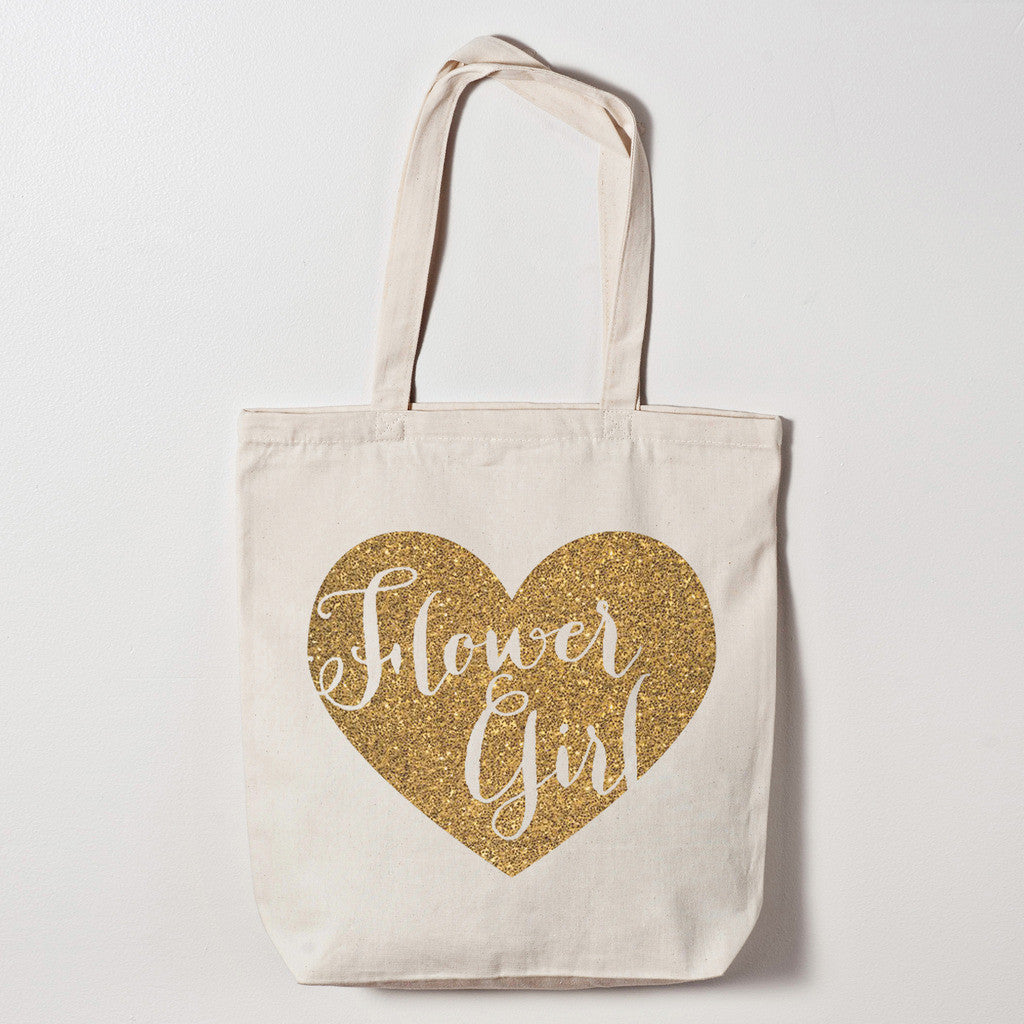 Flower Girl Heart Tote Bag - Wedding Bags
