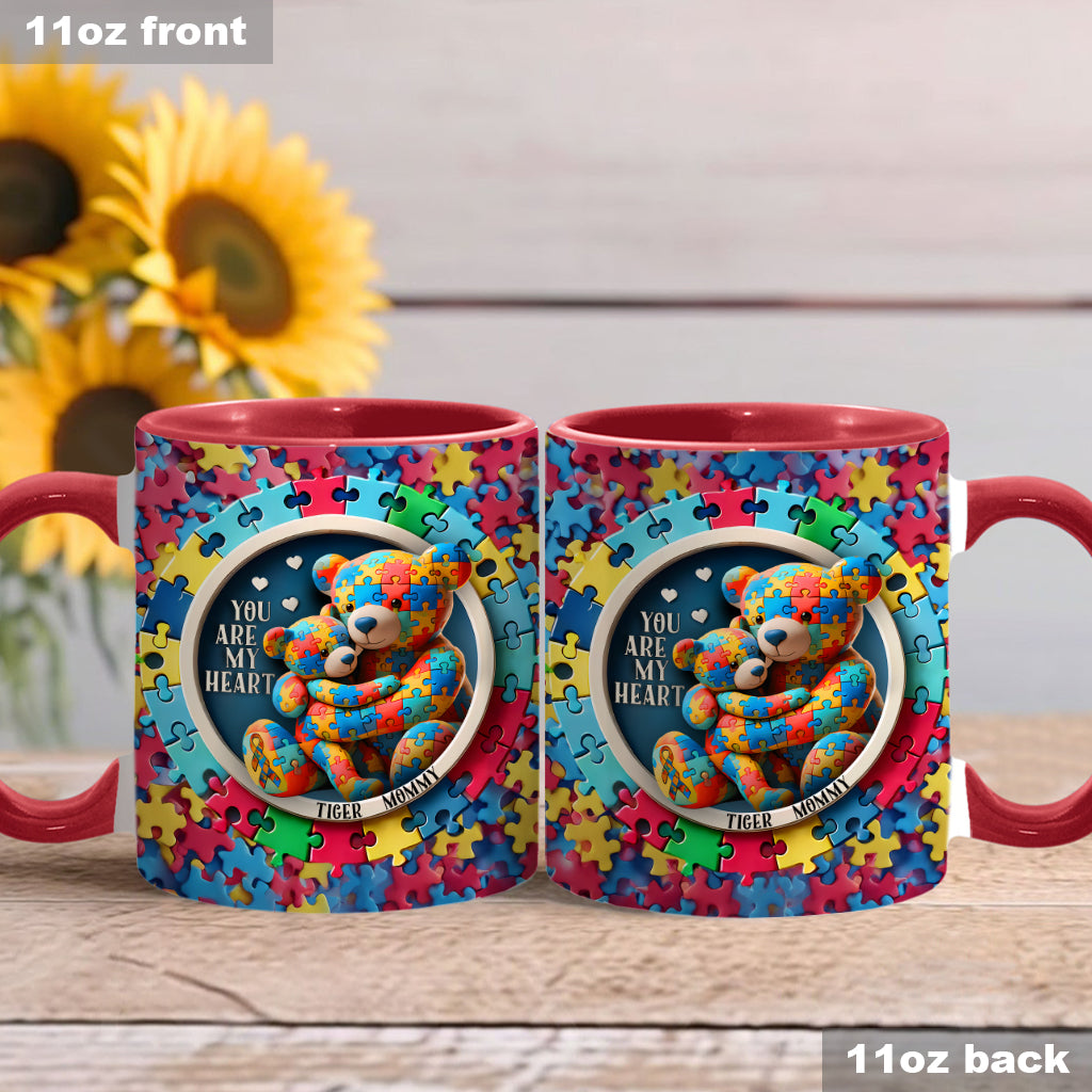 You Are My Heart - Personalized Autism Awareness Accent Mug