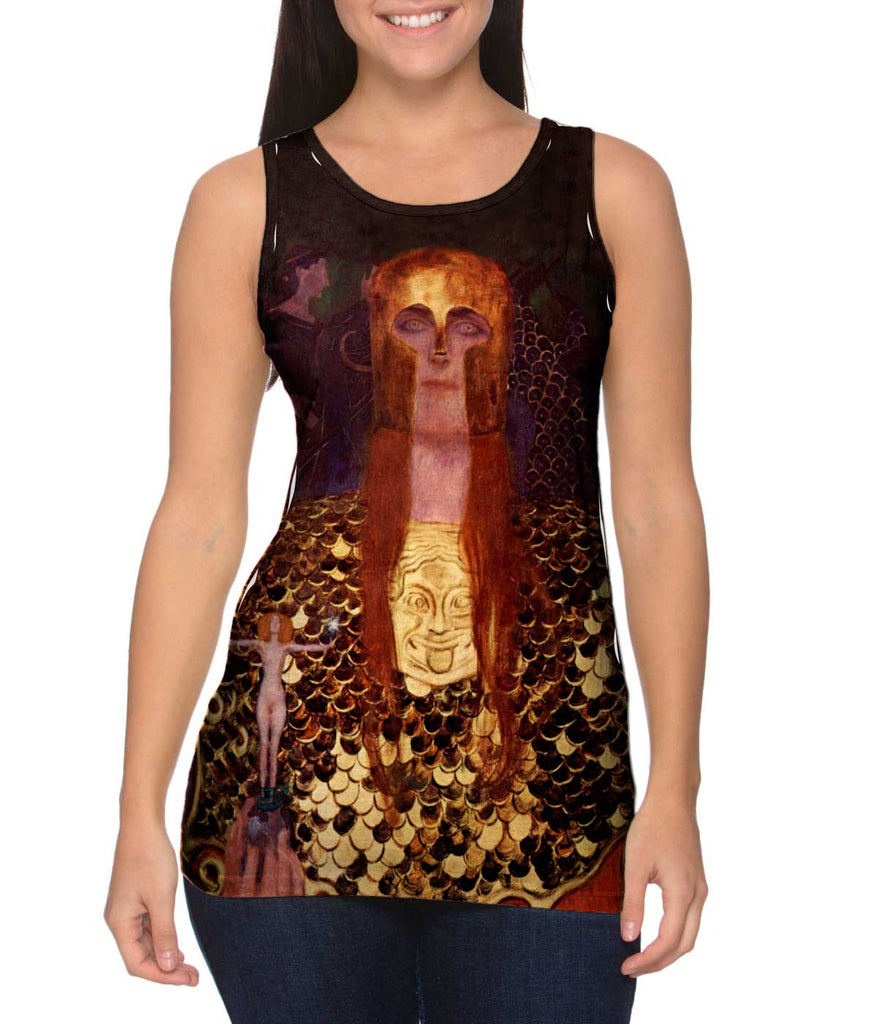 Gustav Klimt Pallas Athena 18 Womens Tank Top Yizzam