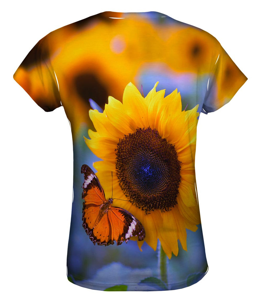 Sunflower Butterfly Womens Top | Yizzam