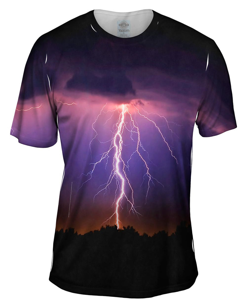 Lightning Spectacle Mens T-Shirt | Yizzam