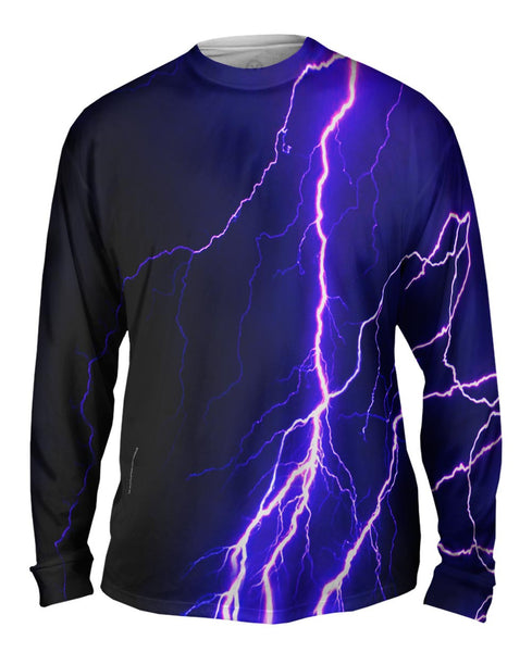 Violet Lightning Storm Mens Long Sleeve | Yizzam