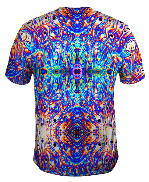 Psychedelic Neon Soap Party Violet Mens T-Shirt | Yizzam