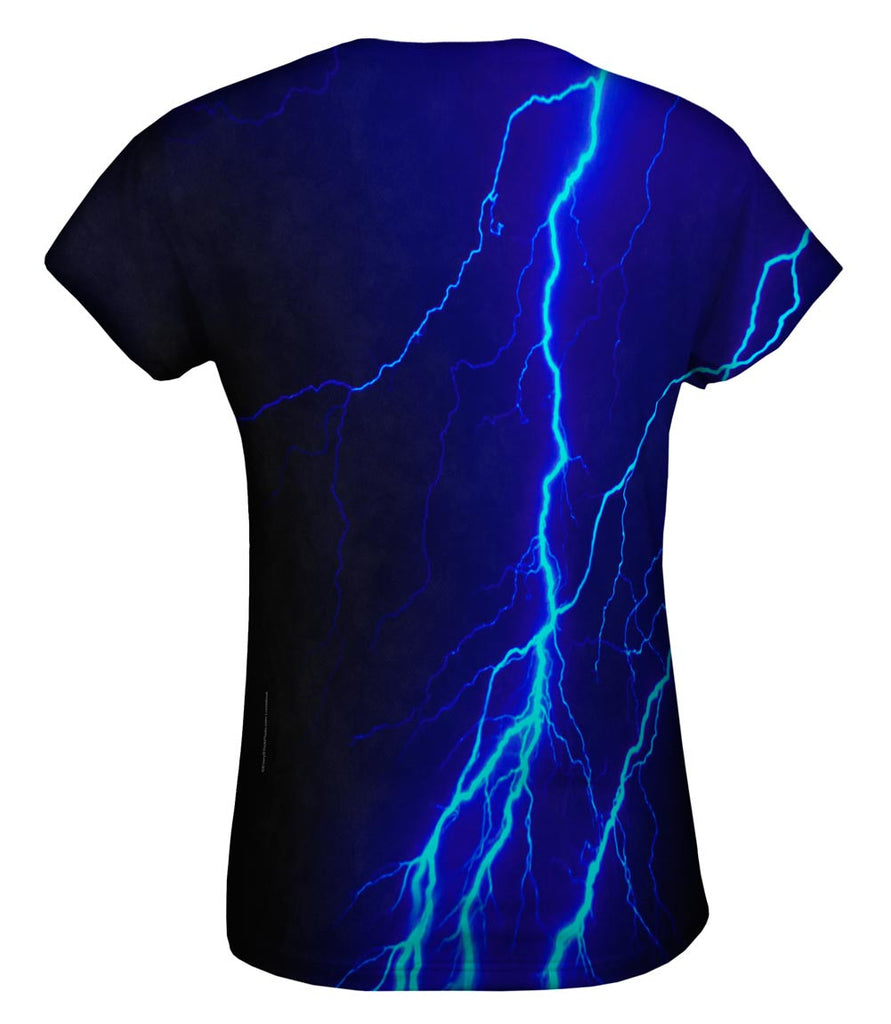 Lightning Storm Blue Womens Top | Yizzam
