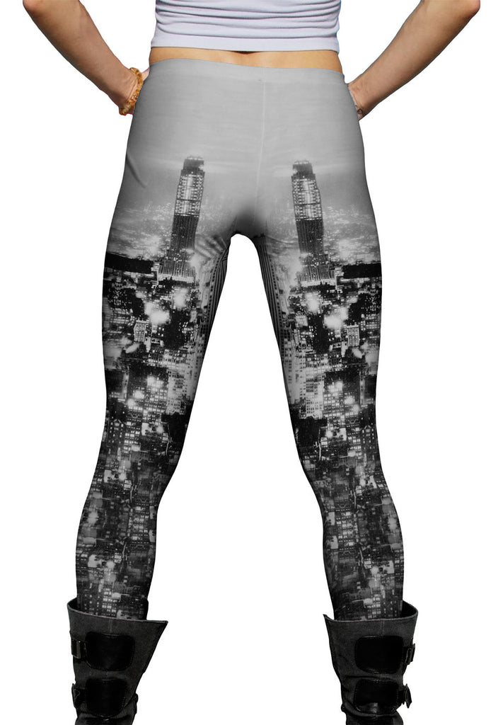 New York City At Night View Womens Leggings | Yizzam