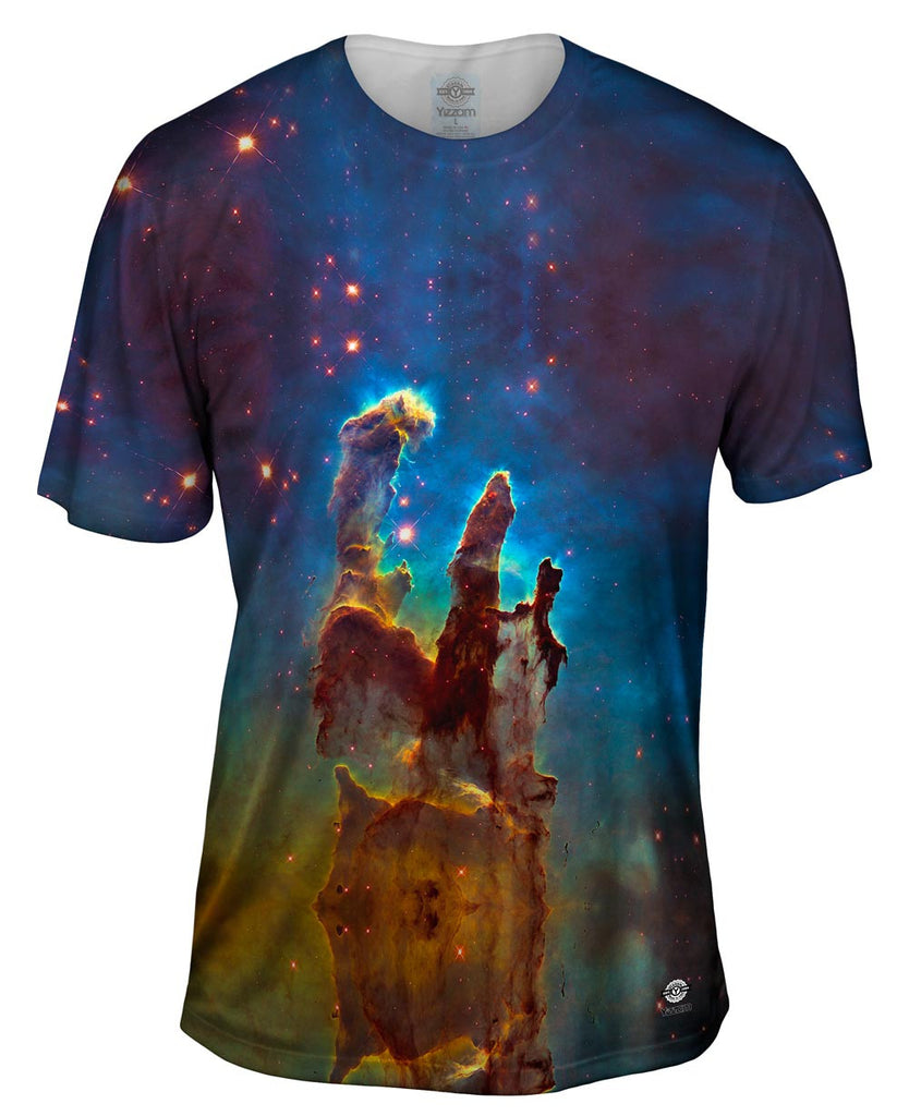 Space Galaxy Pillars Of Creation Mens T-Shirt | Yizzam