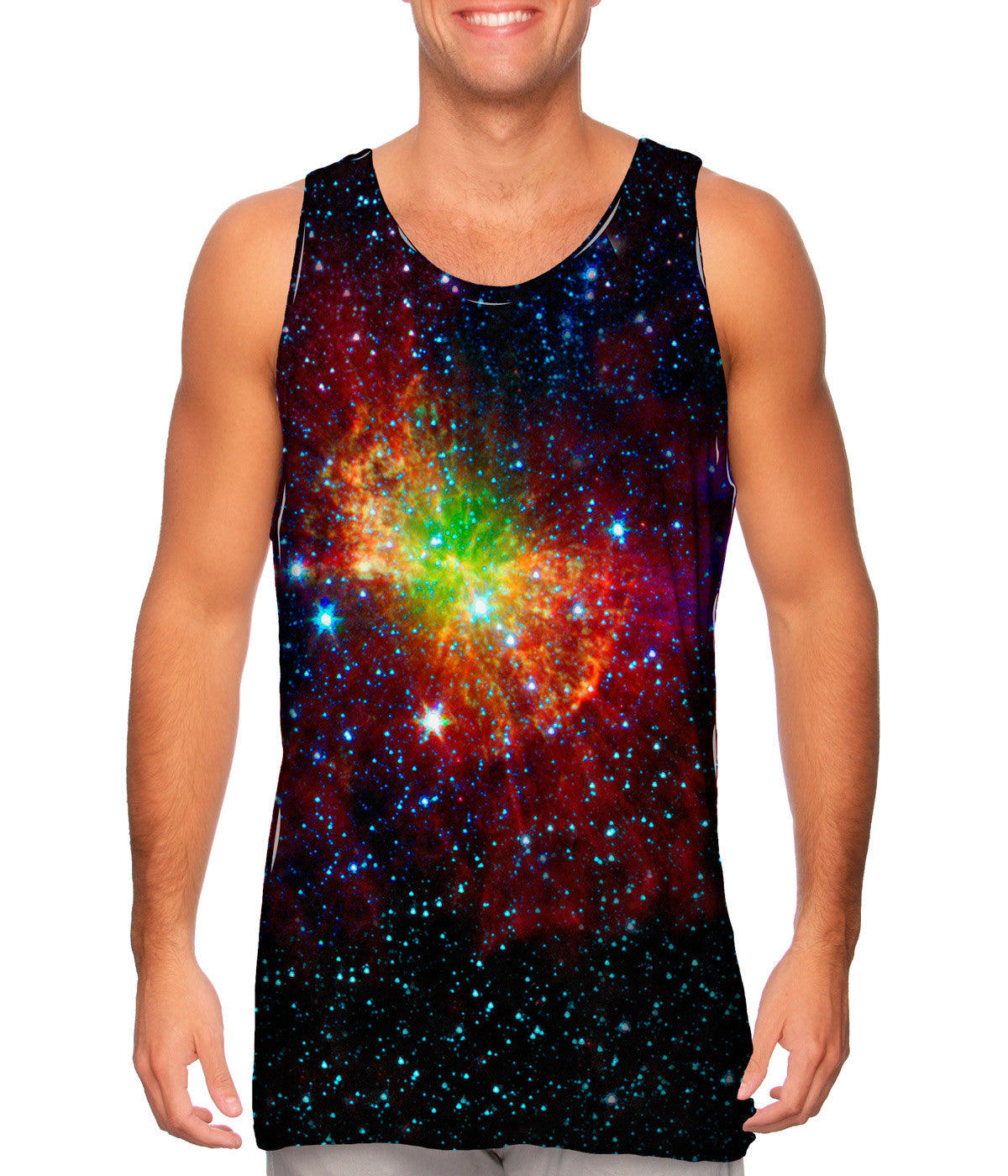 Space Galaxy Dumbell Nebula Mens Tank Top | Yizzam