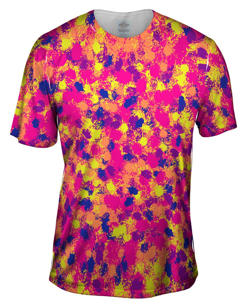 Paint Splatter Madness Mix Mens T-Shirt | Yizzam