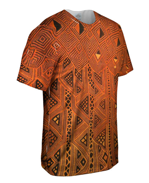 African Tribal Kuba Cloth Triangles Mens T-Shirt | Yizzam