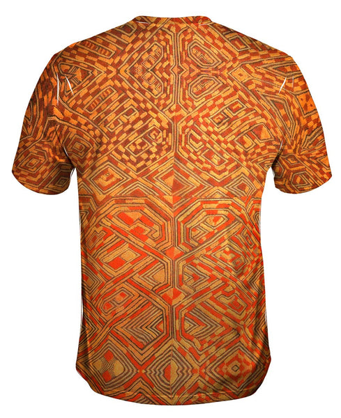 African Tribal Kuba Cloth Quadrant Mens T-Shirt | Yizzam