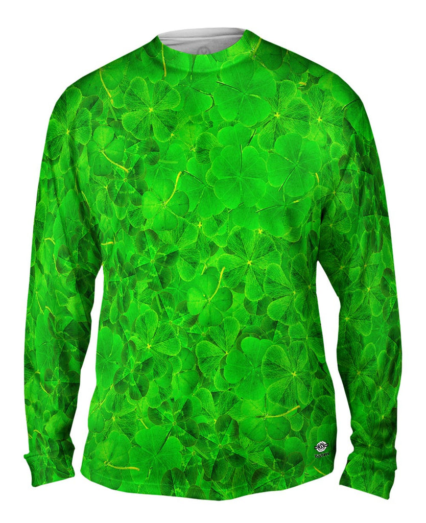 Luck Of The Irish Four Leaf Clover Mens Long Sleeve | Yizzam