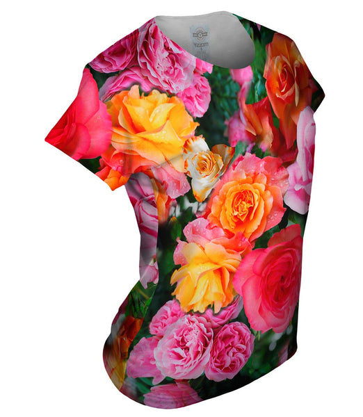 Bright Day Rose Bouquet Womens Top | Yizzam