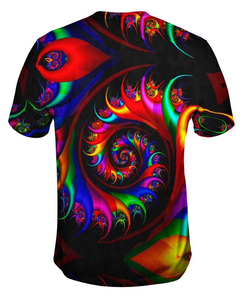 Trippy Rainbow Spirals Mens T-Shirt | Yizzam