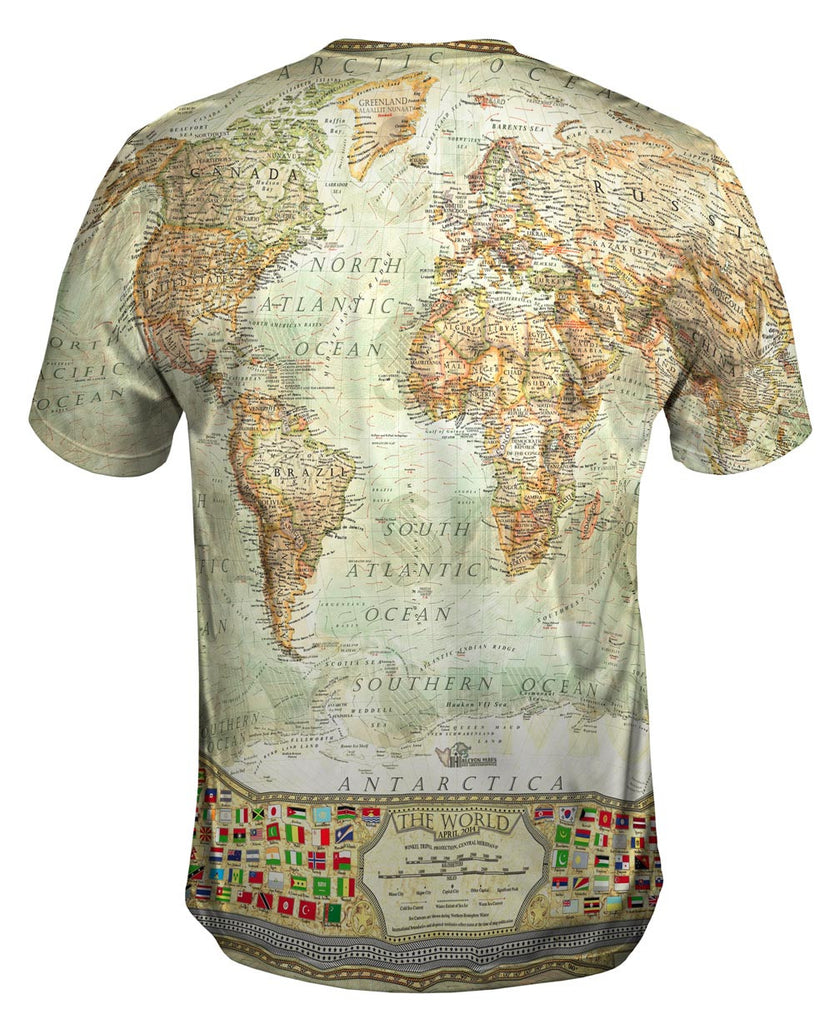 Ash World Map Mens T-Shirt | Yizzam