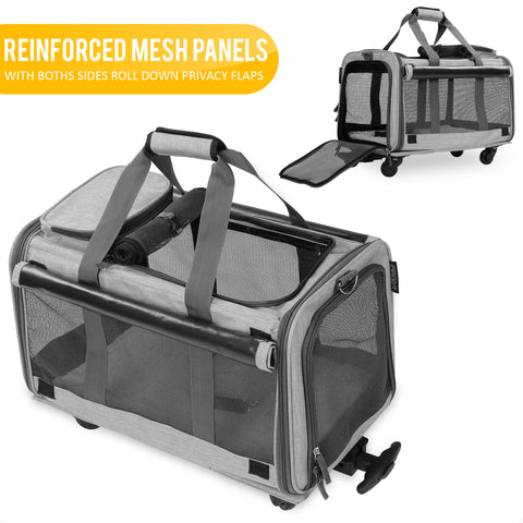 Pet Carrier with Detachable Wheels for Small and Medium Dogs & Cats ...