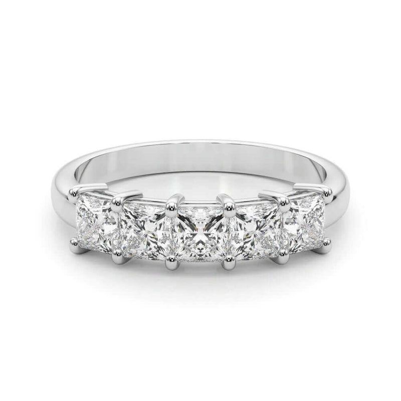 1 carat - 2 carat 5-Stone 14K Princess Cut Diamond Anniversey Wedding Band for Women (F-G / VS-SI)| 14K Gold | Lab Grown Diamond | Princess Cut Diamond Anniversry Band| F-G Color, VS-SI Clarity |30 Day Free Return| JewelMore