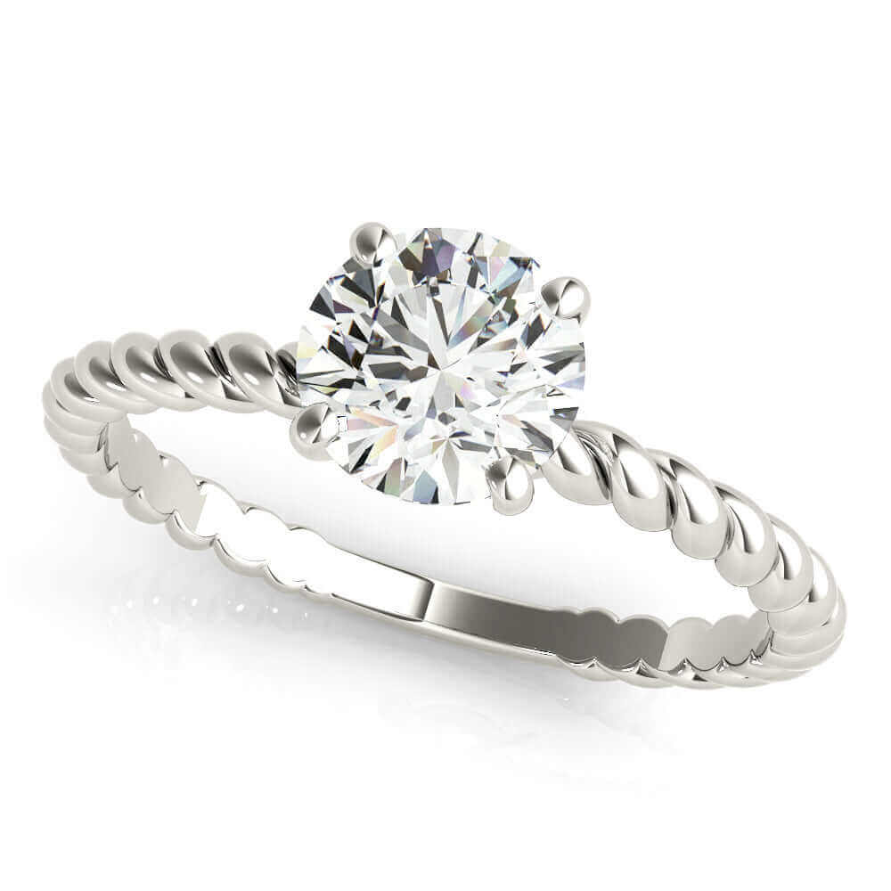 JewelMore 0.5 Carat & 1 Carat Certified 14K White Gold Diamond Solitaire Engagement Ring for wom