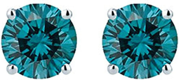 Blue Diamond Six Prong Martini Solitaire Stud Earrings 0.50 Carat tw in 14K  White Gold - Walmart.com