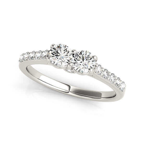 I Love Us Two-Stone Ring 1/2 ct tw Diamonds 14K White Gold My Best friend is My true love