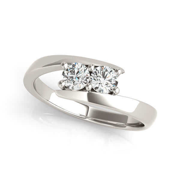 I Love Us Two-Stone Ring 1 ct tw Diamonds 14K White Gold "My Best Friend is My True Love"