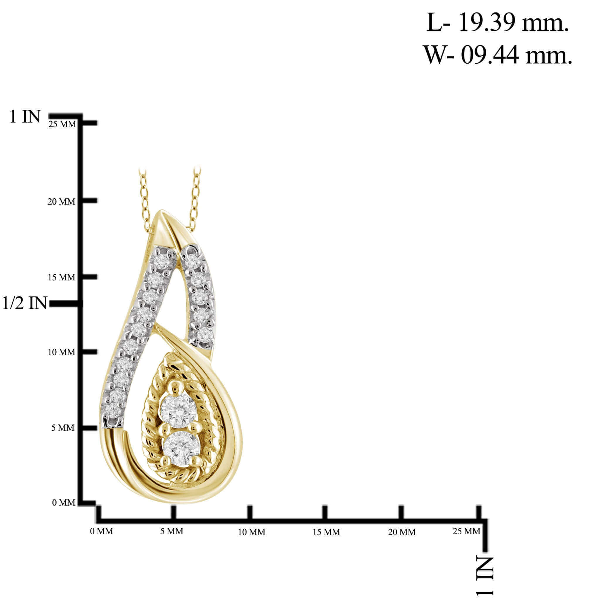 I Love Us  Two-Stone Diamonds Teardrop Pendant 1/7 ct tw 14K White Gold or Yellow Gold  "My Best friend is My true love "