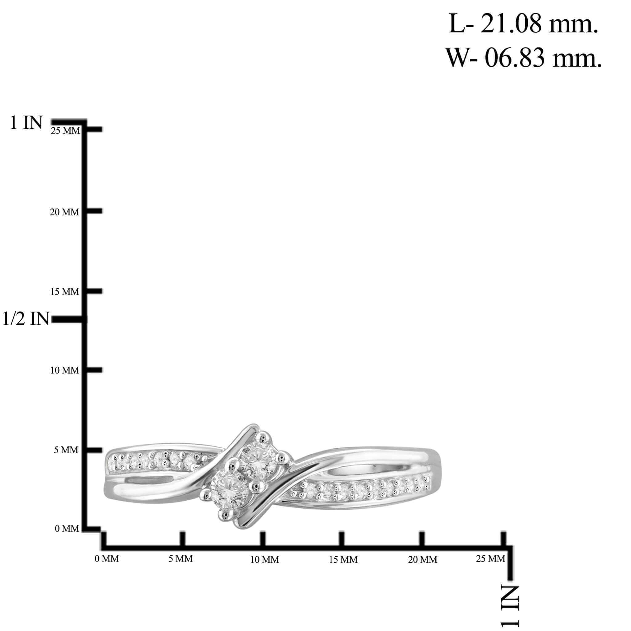 I Love Us  Two-Stone Ring 1/7ct tw Diamonds 14K White Gold or Yellow Gold  "My Best friend is My true love "